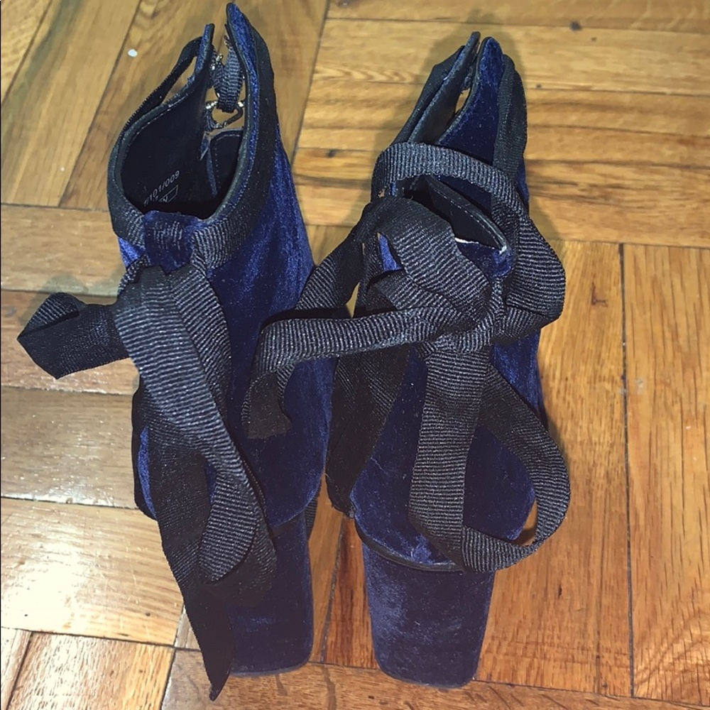 Zara velvet high heel ankle boots